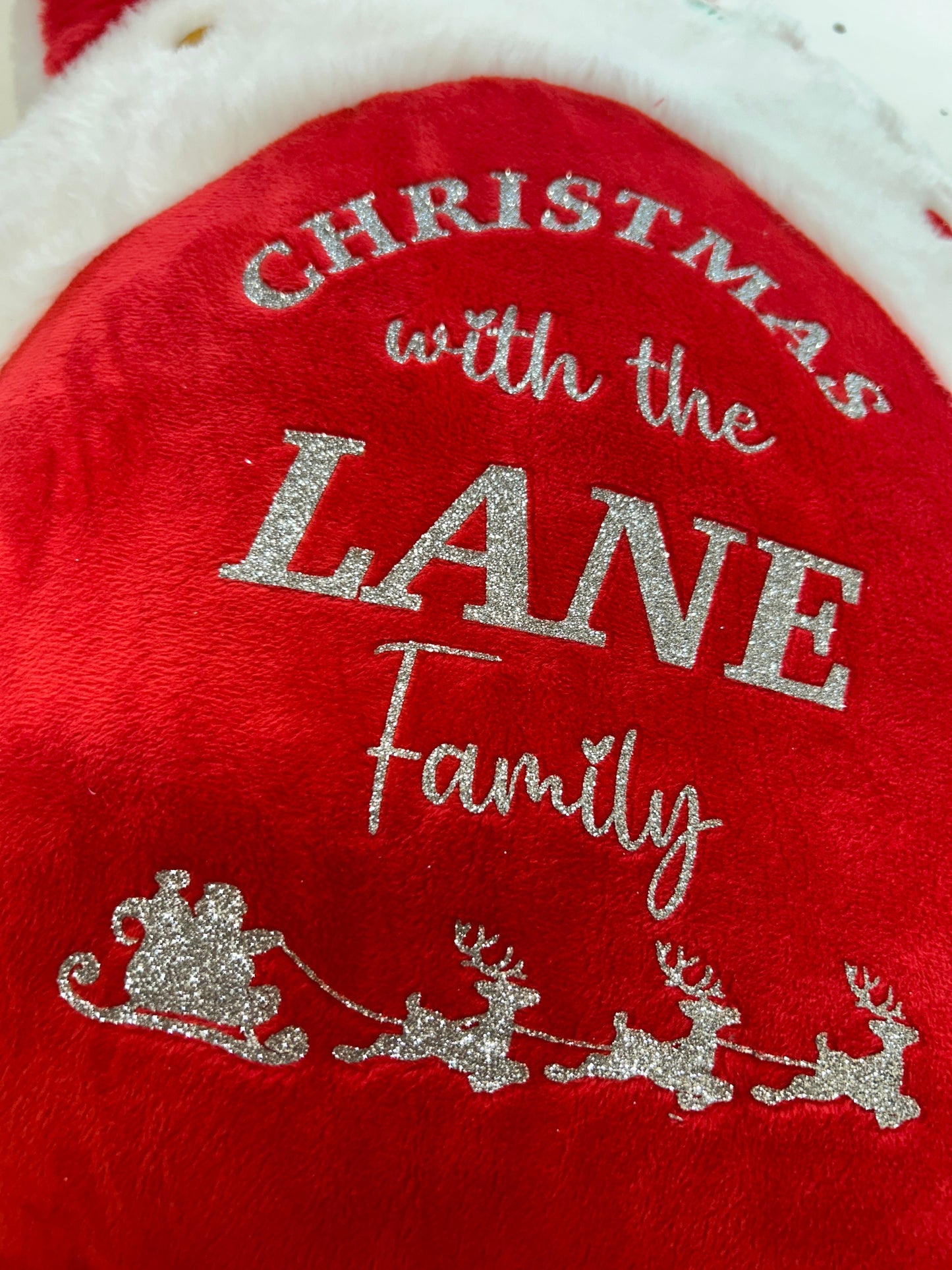 Festive House Cushion personalised teddy