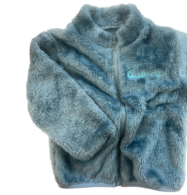 Fleece kids personalised zip up jacket