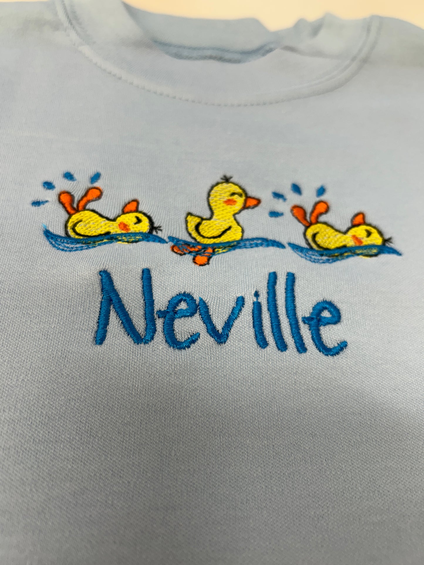 Duck Trio embroidered personalised kids T-Shirt