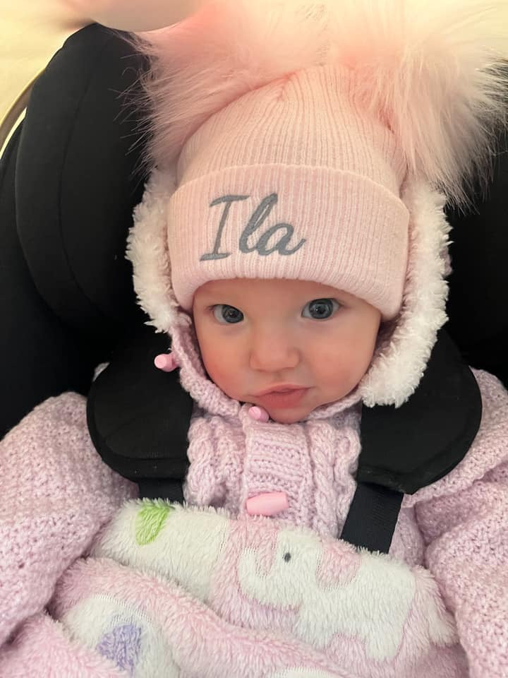 Pink 1-4 years Double Pom hat