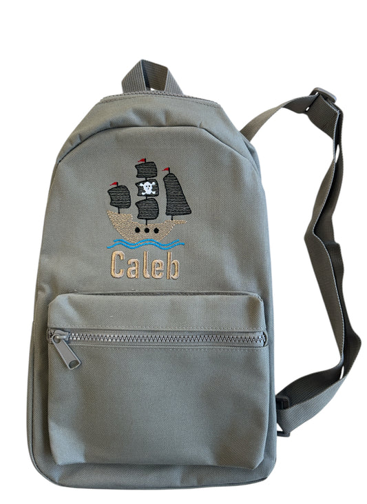 Personalised essential backpack Pirate ship design