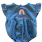 Rainbow Denim summer personalised romper