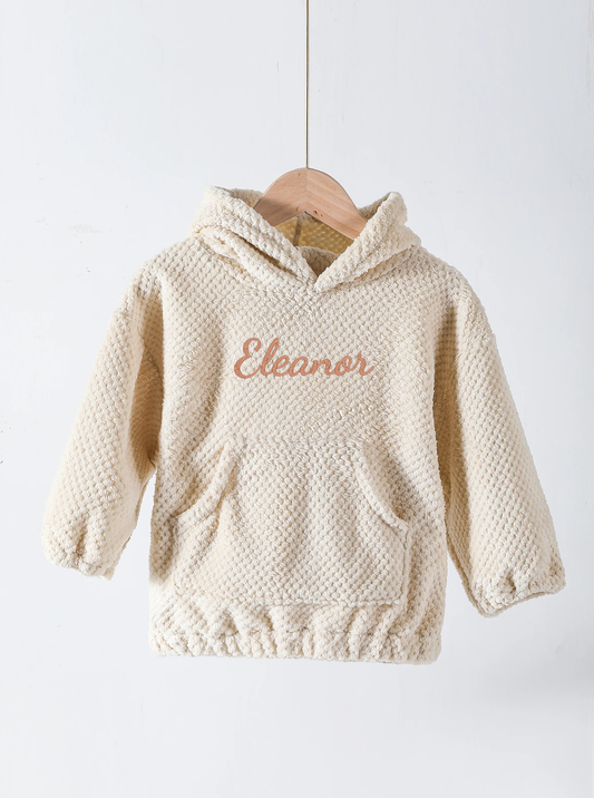 Waffle Fleece personalised name Hoodie