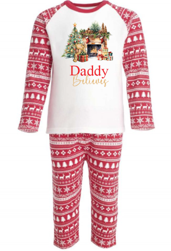 Winnie the Pooh  Personalised Red Christmas Print Pyjamas