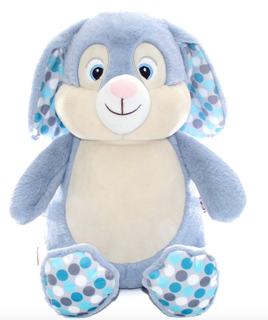 Blue Bunny Polka Dot Personalised Teddy