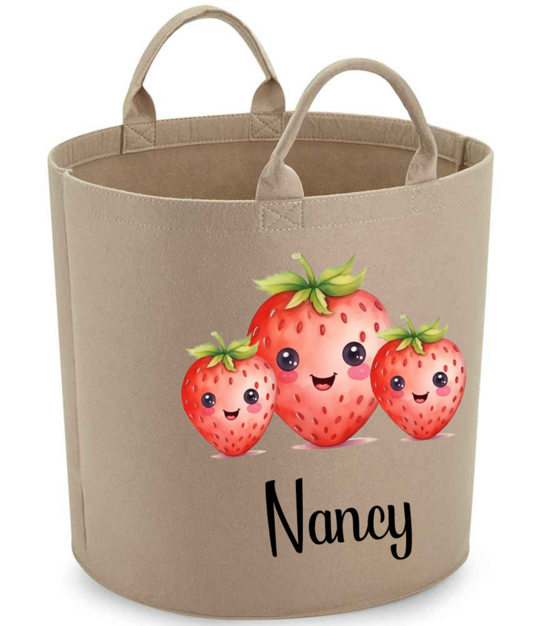 Strawberry Trio Personalised Toy/Laundry Basket