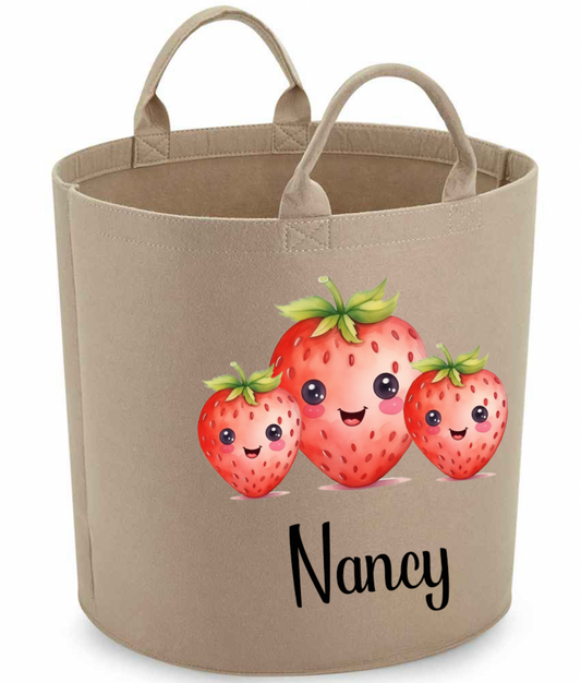 Strawberry Trio Personalised Toy/Laundry Basket