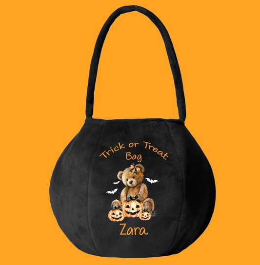 Girly Bear trick or treat halloween bag