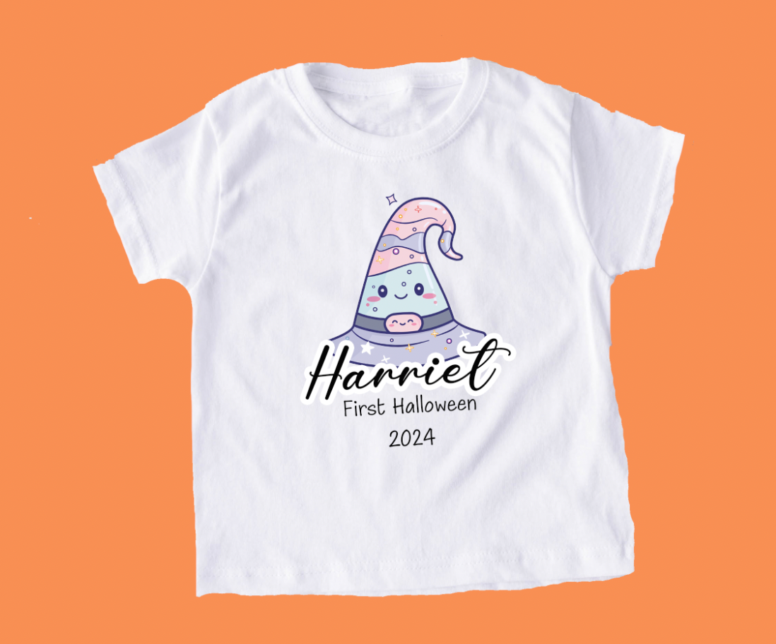 Witches Hat Halloween Personalised T-shirt