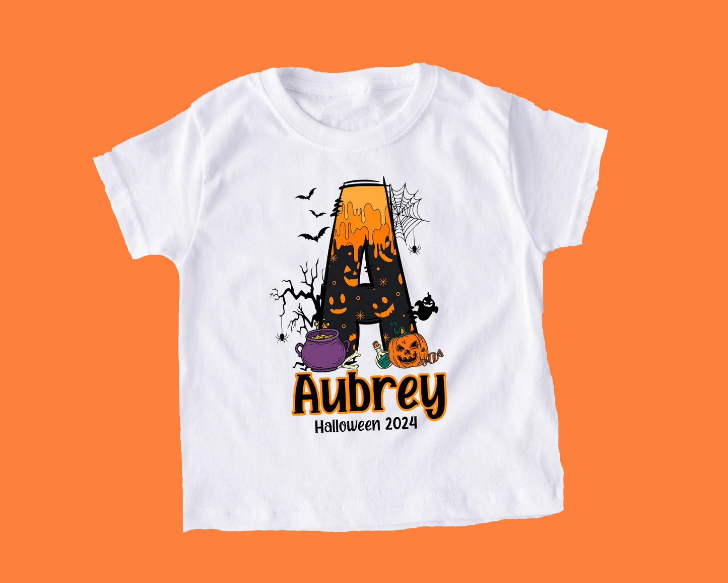 Spooky Initial Halloween Personalised T-shirt