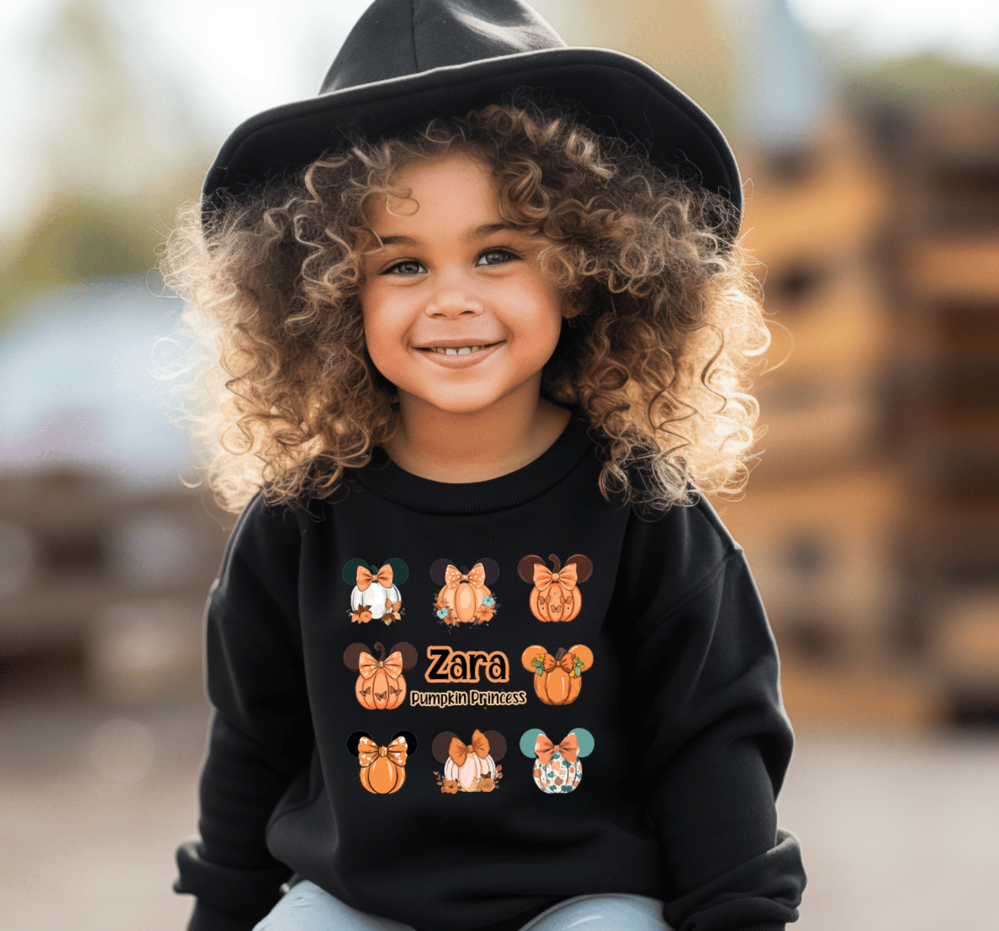 Halloween kids personalised sweater / hoodie with pumpkins