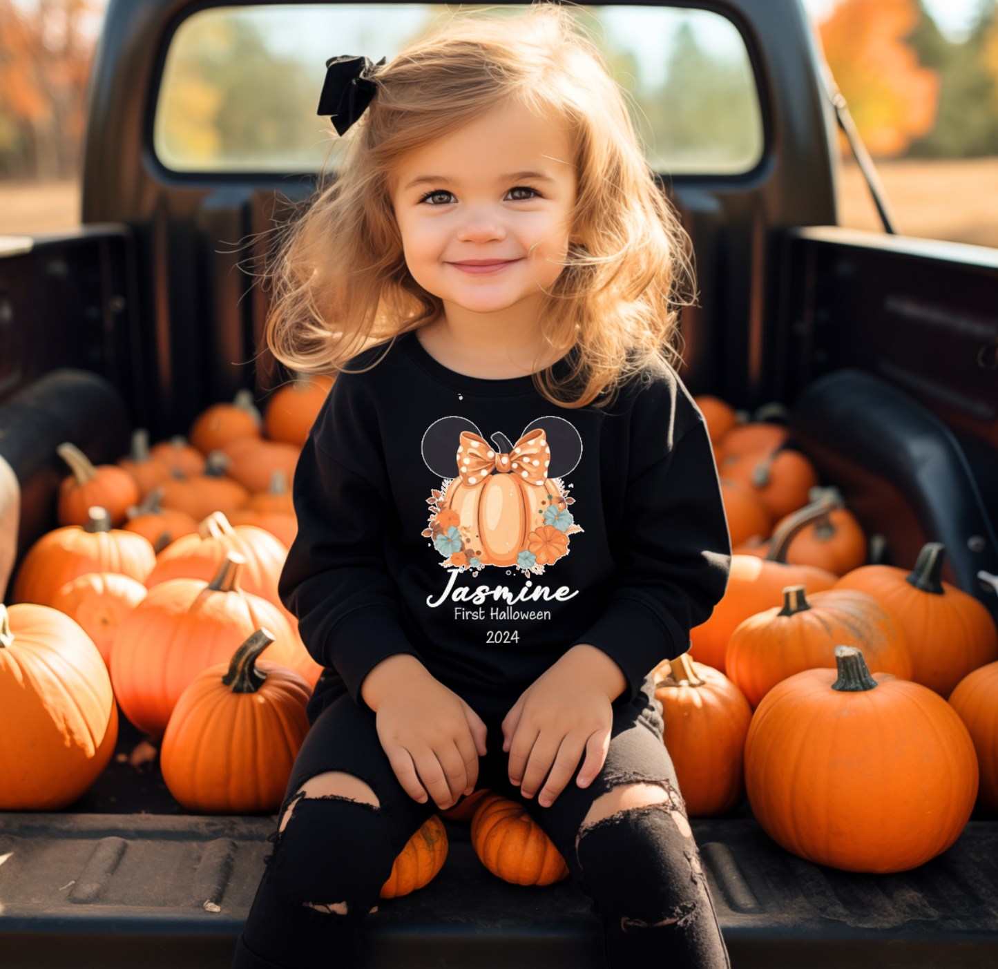 Halloween kids personalised sweater / hoodie Pumpkin