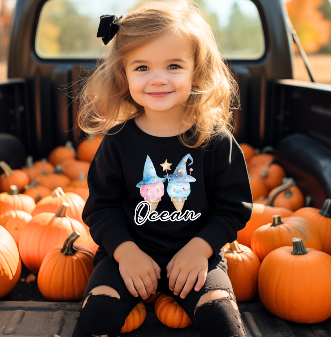 Spooky Ice-cream Halloween kids personalised sweater / hoodie