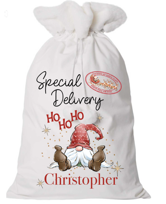 Gonk Personalised Christmas Present Sack