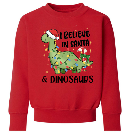 Christmas Dino Kids personalised sweater