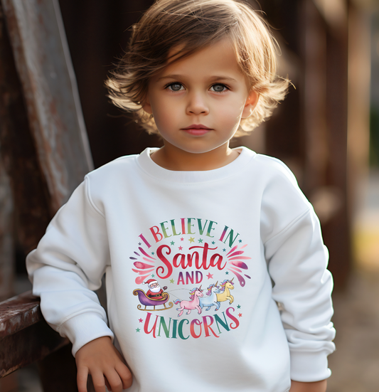 Christmas Unicorns Kids personalised sweater