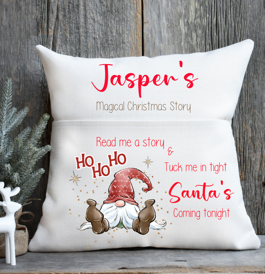 Red Gonk Christmas Story personalised Cushion