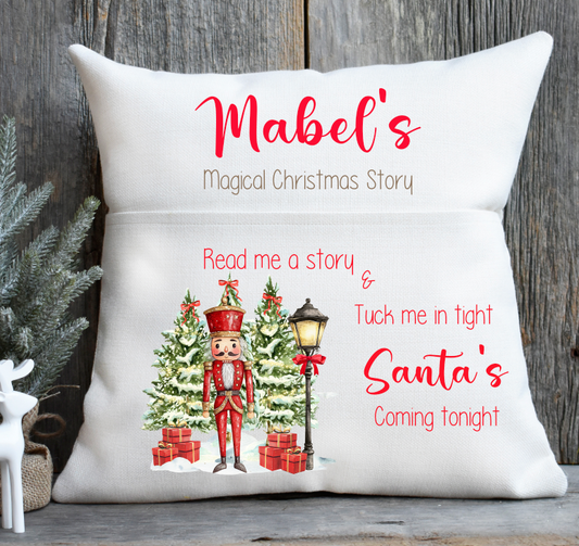 Red Nutcracker Christmas Story personalised Cushion