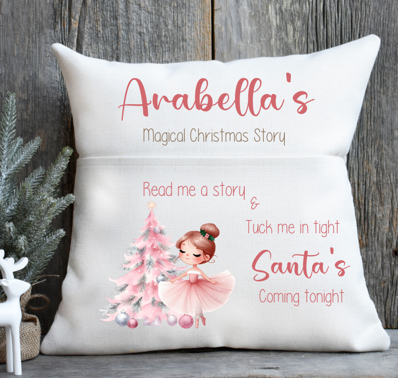 Ballerina Christmas Story personalised Cushion