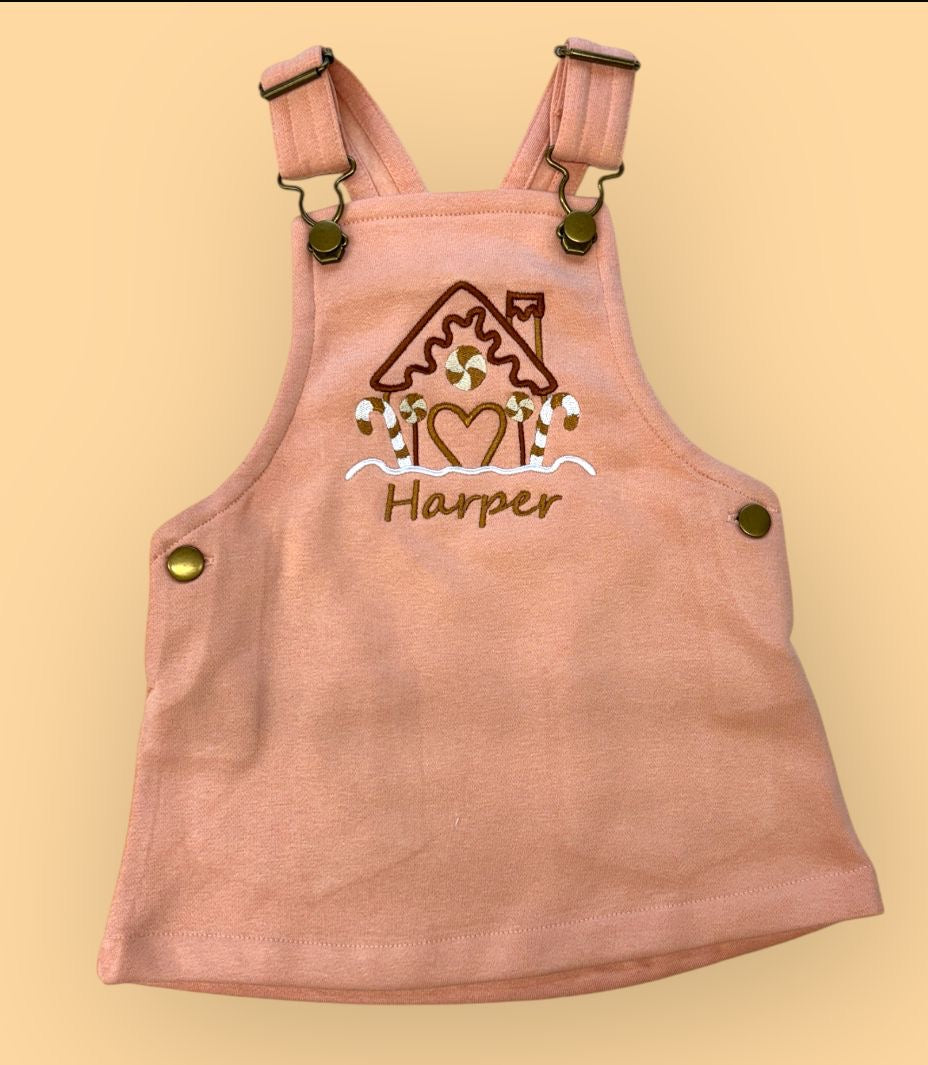 Gingerbread House Kids personalised Dungaree Dress