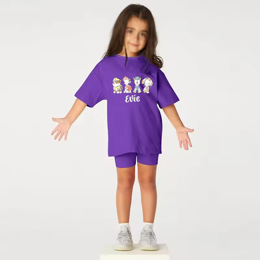 D8 Kids Personalised Cycle short summer t-shirt set