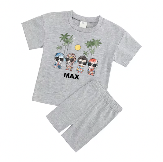 D7 Kids Personalised Cycle short summer t-shirt set