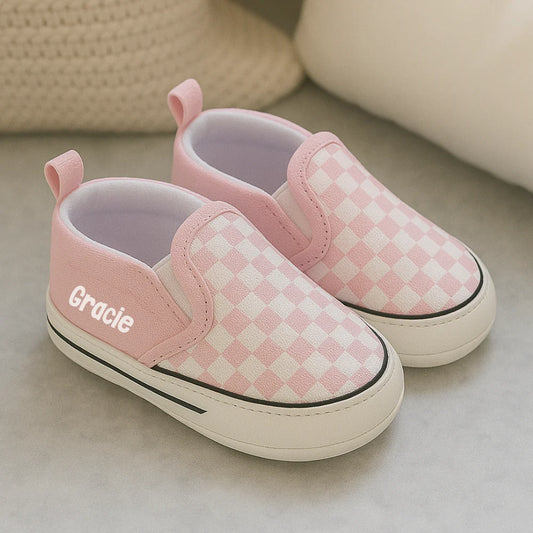 Prewalker canvas personalised baby shoe trainer