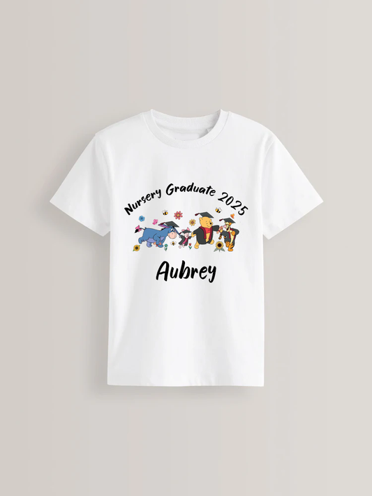 Winnie and Friends Nursery Graduate personalised kids t-shirt