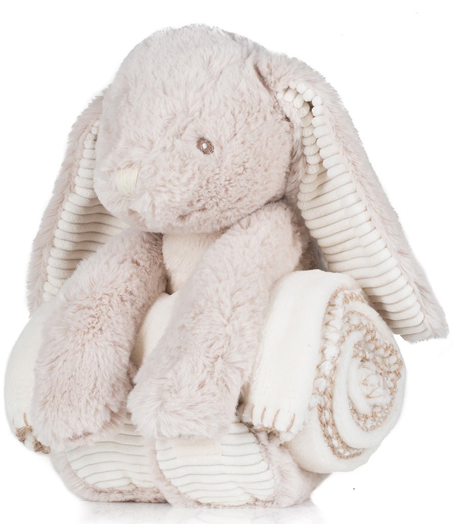 30cm bunny Rabbit Teddy with Fleece Blanket