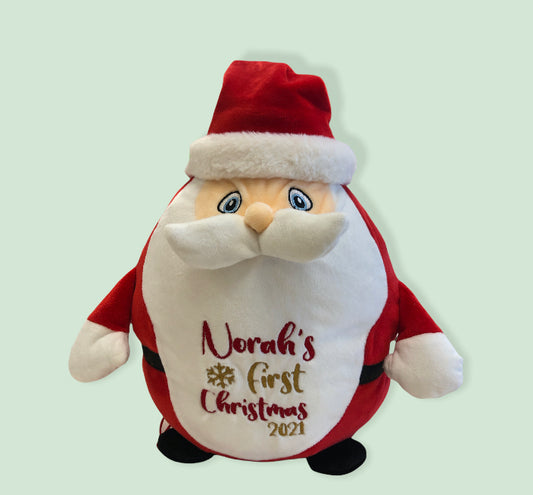 Father Christmas Santa Embroidered Teddy First Christmas