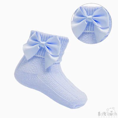 Ankle Socks With Bow - Blue