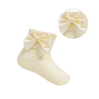 Ankle Socks With Bow - Lemon