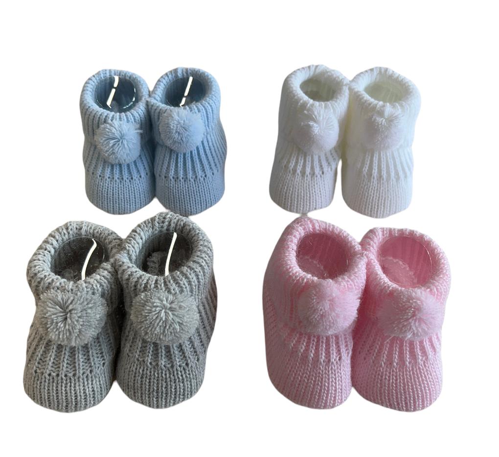 Baby Pom Pom Newborn Booties