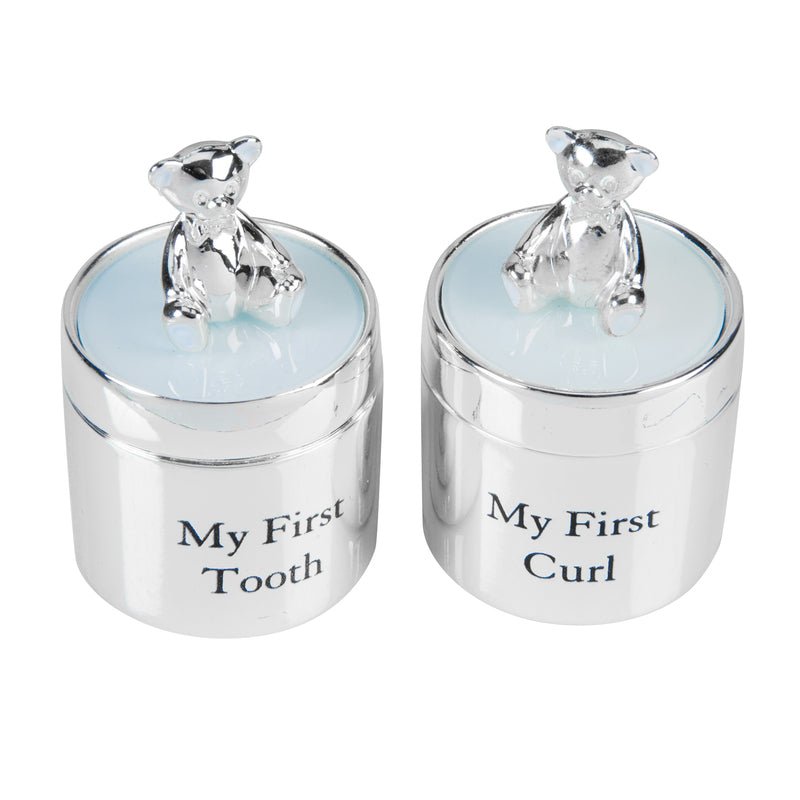 Bambino Silverplated First Tooth & Curl Set Blue