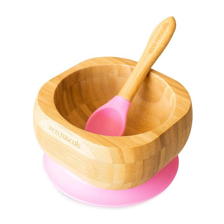 Bamboo Bowl & Spoon - Various Colours