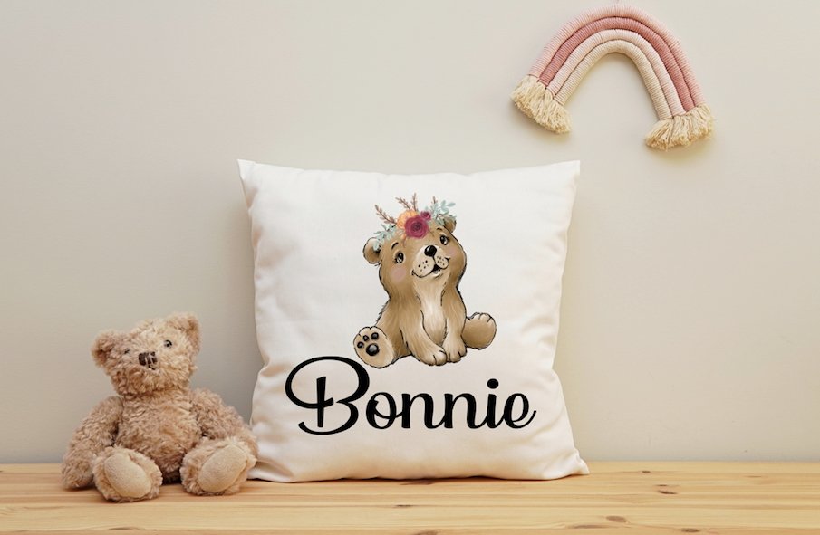 Bear Girl cushion - 40x40cm