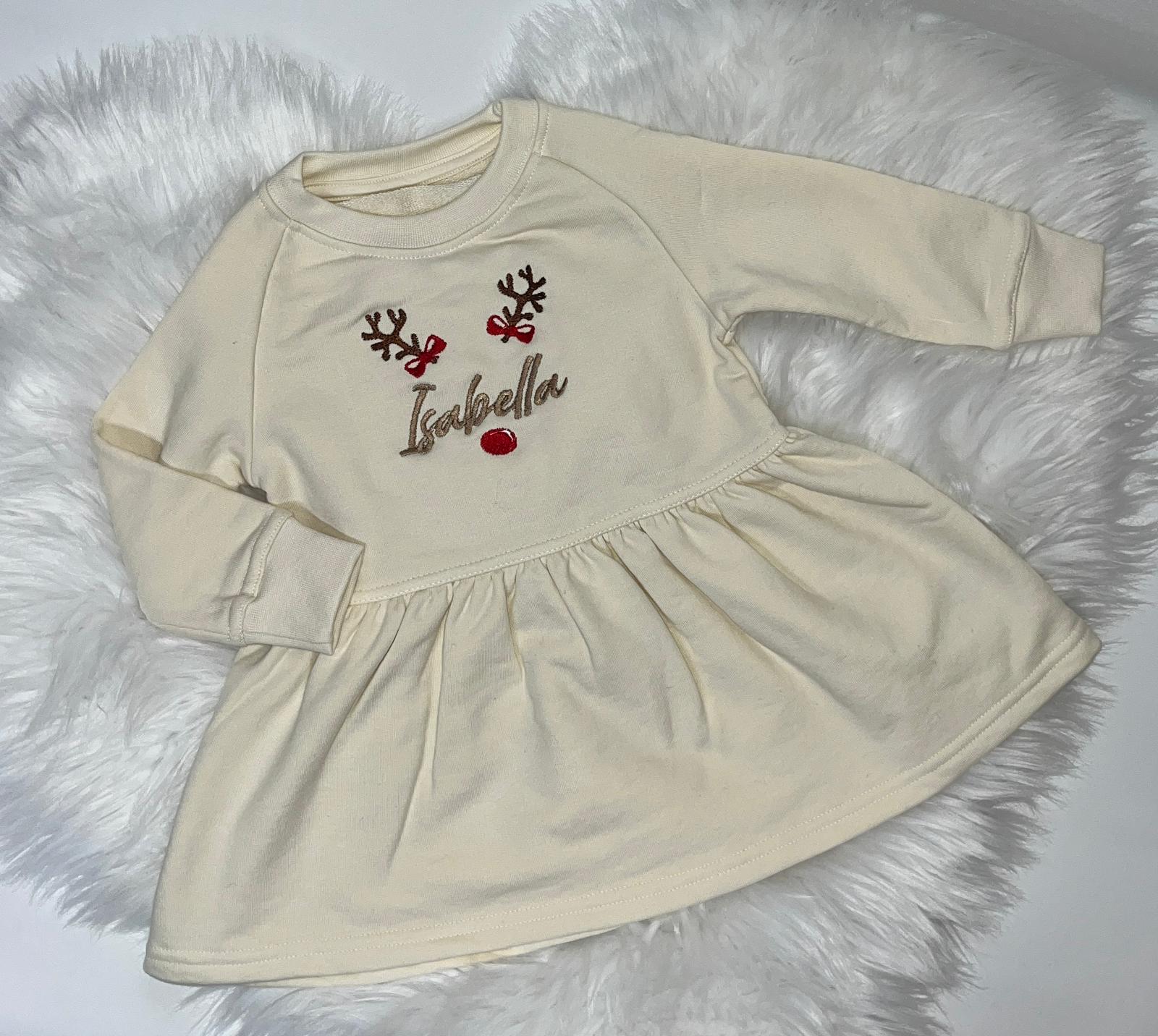 Beige personalised sweater dress Christmas Design