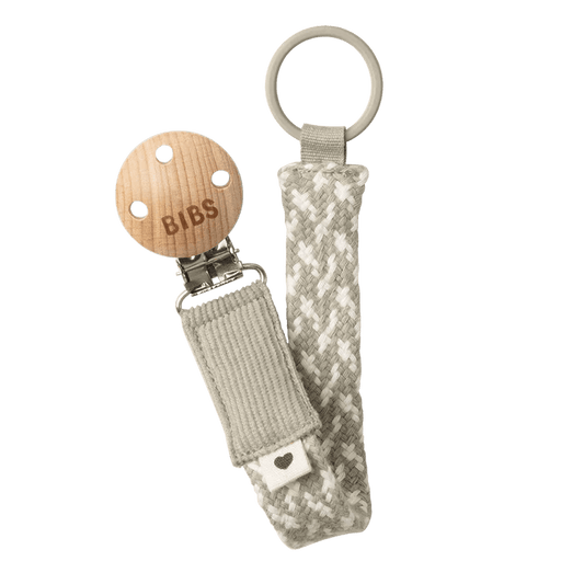 BIBS Dummy Pacifier Clip Sand/Ivory