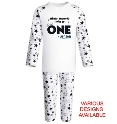 Black Star Print Pyjamas - Different designs available