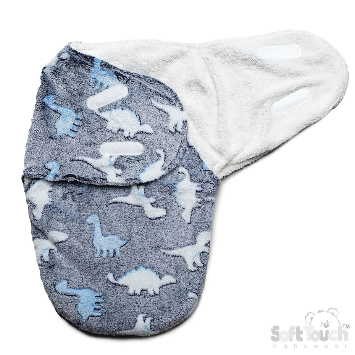 Blue Dinos Personalised Pram Swaddle Wrap