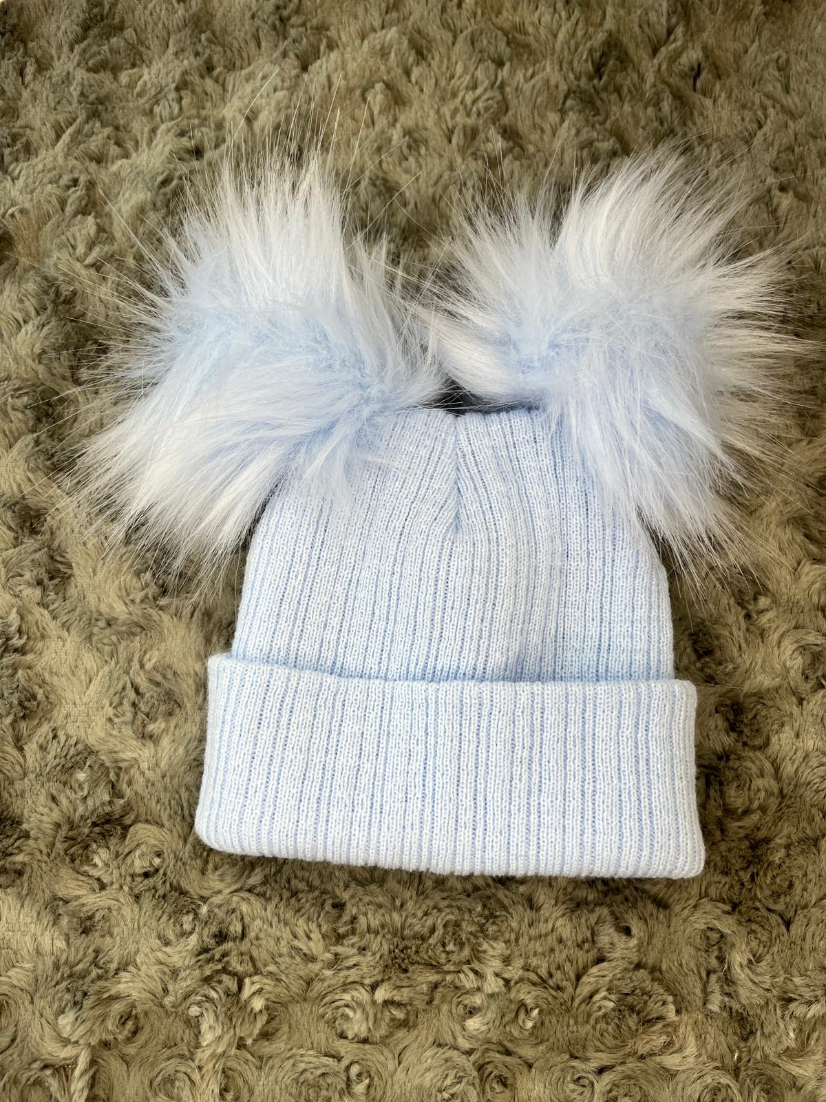 Blue Double Pom hat - First Size