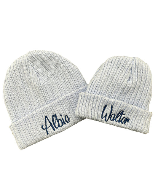 Blue Personalised Beanie Hat - 2 sizes available