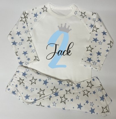 Blue Stars Printed Pyjamas - Design 3