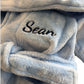 Blue Super Soft Hooded Dressing Gown