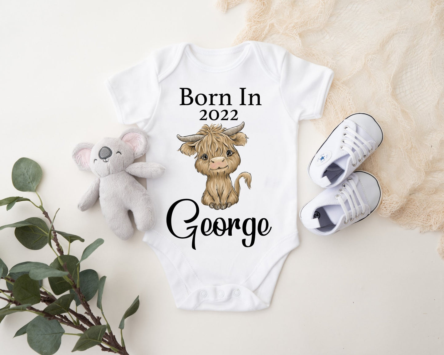 Born In 2022 Vest - Cow Boy Print