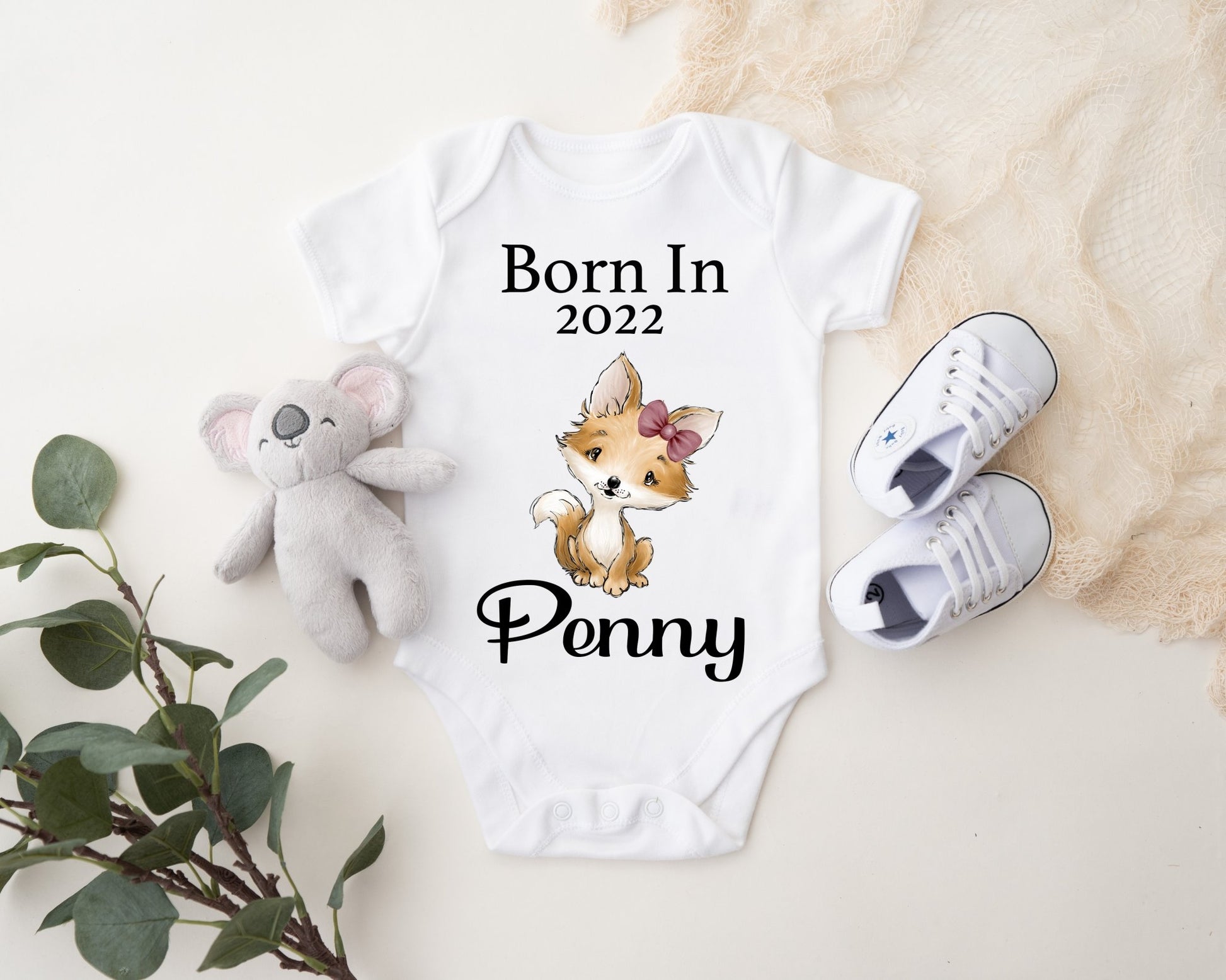 Born In 2022 Vest - Fox Girl Print