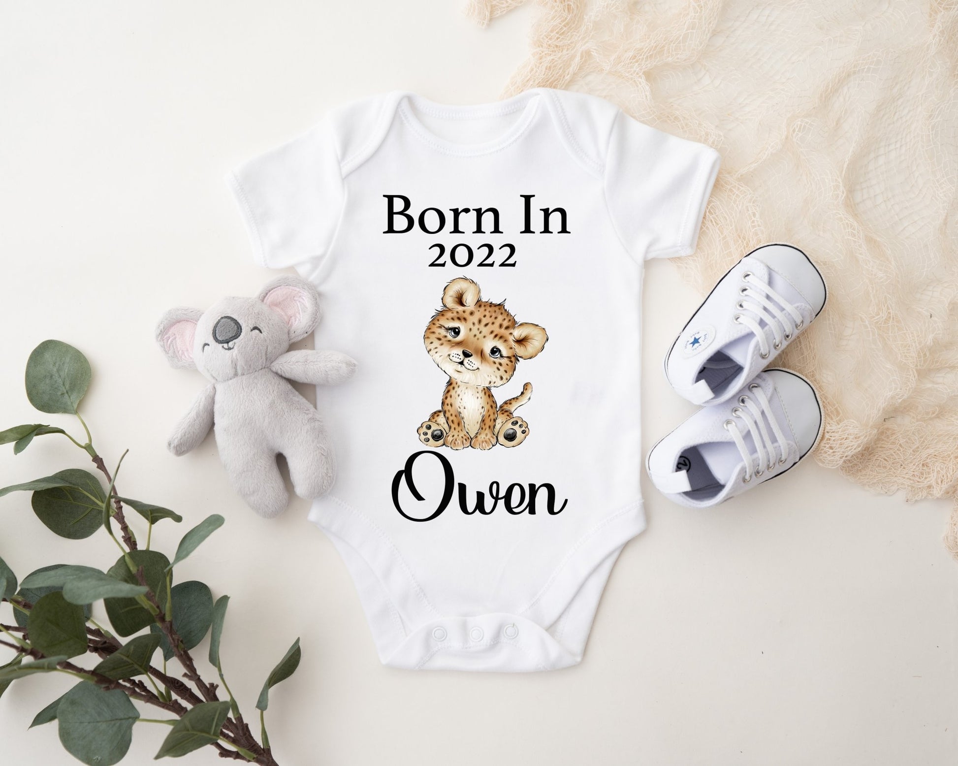 Born In 2022 Vest - Leopard Boy Print