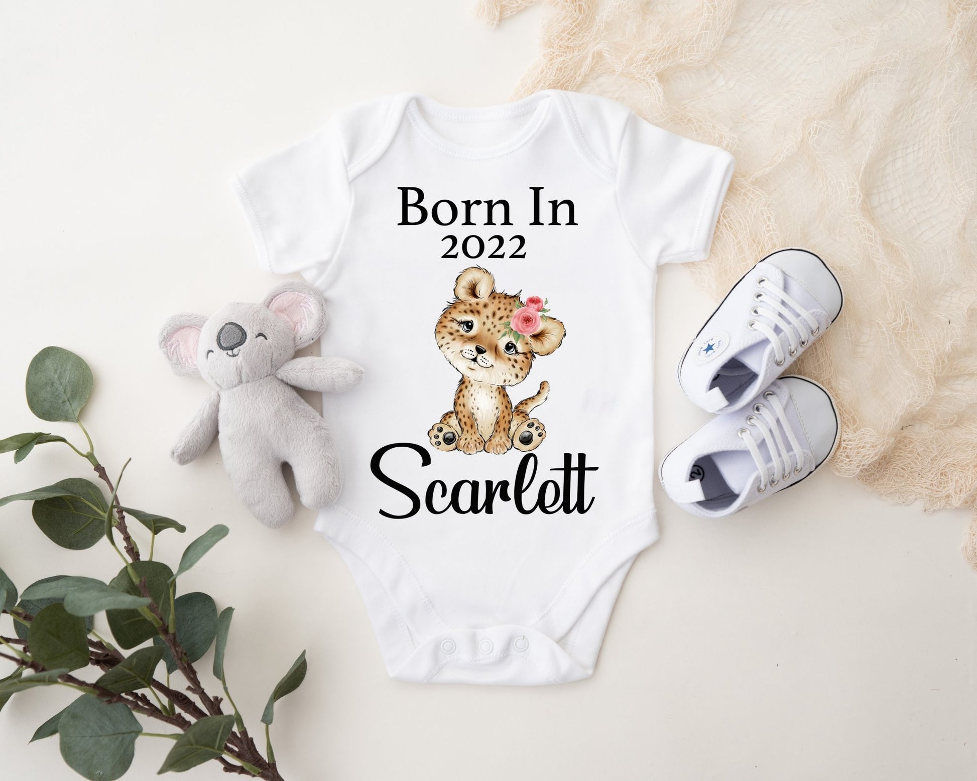 Born In 2022 Vest - Leopard Girl Print