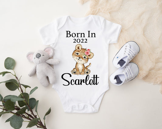 Born In 2022 Vest - Leopard Girl Print