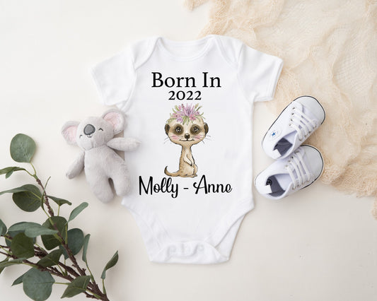 Born In 2022 Vest - Meercat Girl Print